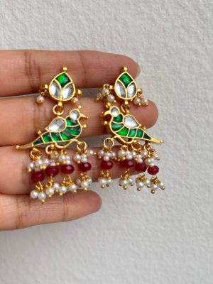 Jadau Kundan Bird Design Earrings