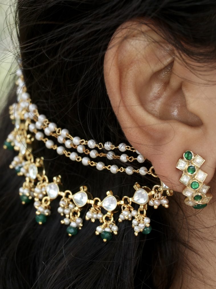 Jadau Kundan Earrings With Mattal