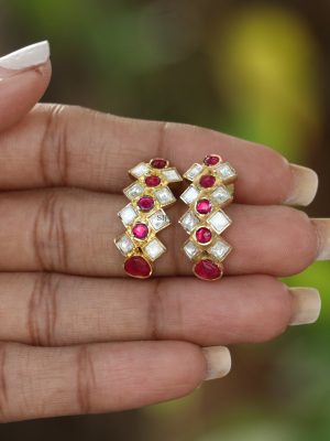 Jadau Kundan Hoop Style Earrings