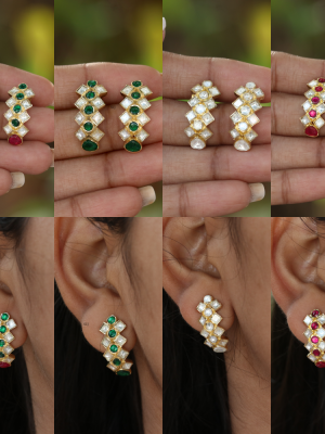 Jadau Kundan Hoop Style Earrings