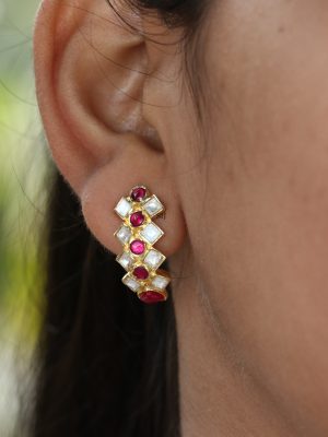 Jadau Kundan Hoop Style Earrings