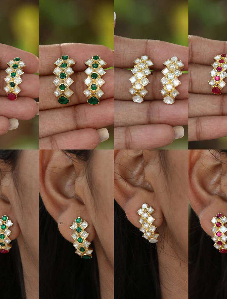 Jadau Kundan Hoop Style Earrings