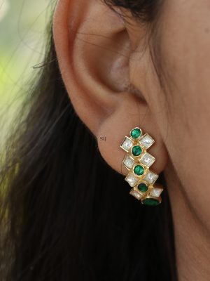 Jadau Kundan Hoop Style Earrings