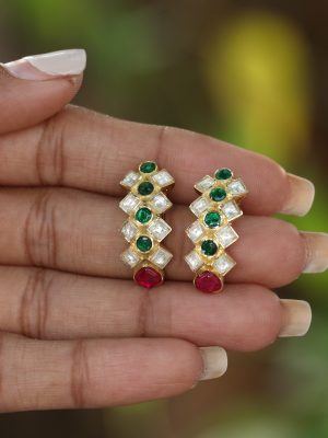 Jadau Kundan Hoop Style Earrings