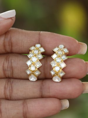 Jadau Kundan Hoop Style Earrings