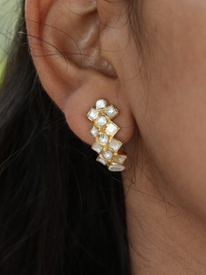 Jadau Kundan Hoop Style Earrings