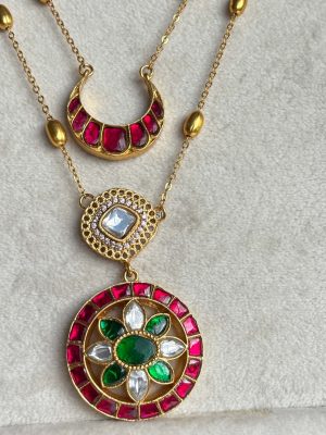 Jadau Kundan Two Layered Chain and Pendant