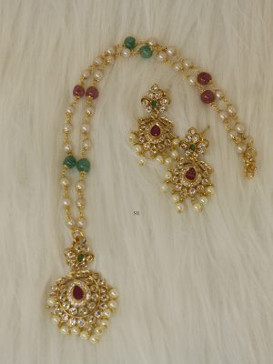 Kemp &White Stones Pendant with Pearl Beaded Chain