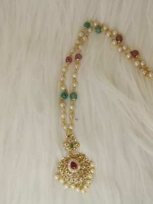 Kemp &White Stones Pendant with Pearl Beaded Chain