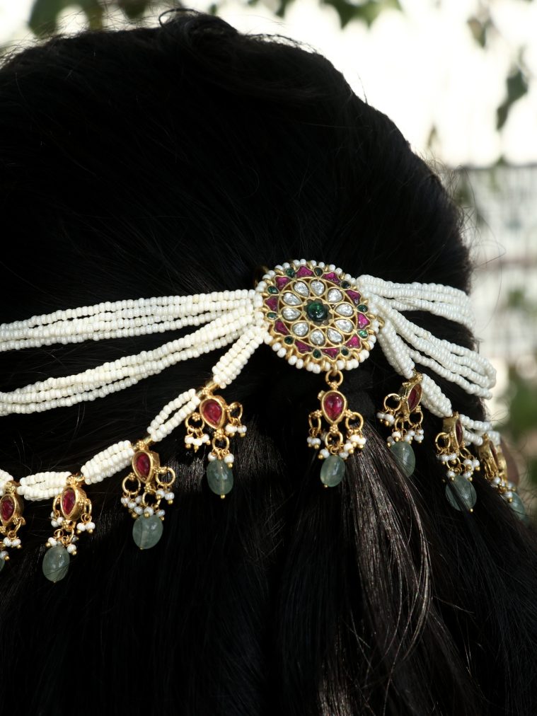 Layered Pearl Jadau Kundan Bridal Jada Billa