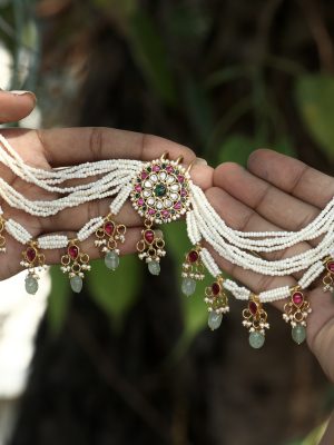 Layered Pearl Jadau Kundan Bridal Jada Billa