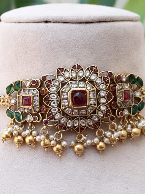 Multi Color Kundan Stone Choker Set