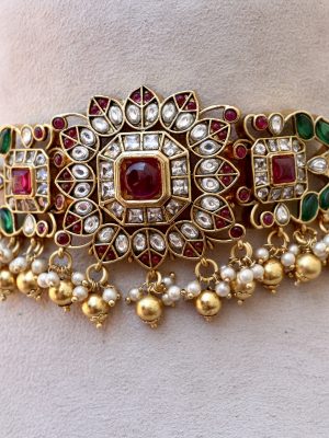 Multi Color Kundan Stone Choker Set