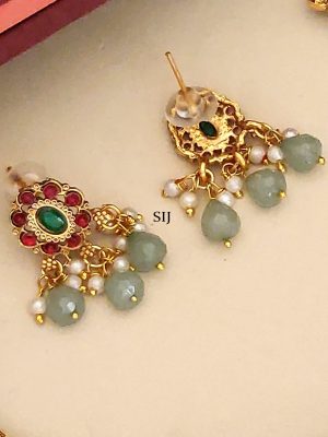 Multicolour Gold Plated Kemp Stone Necklace Set