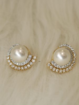 Pearl AD Stones Ear Studs