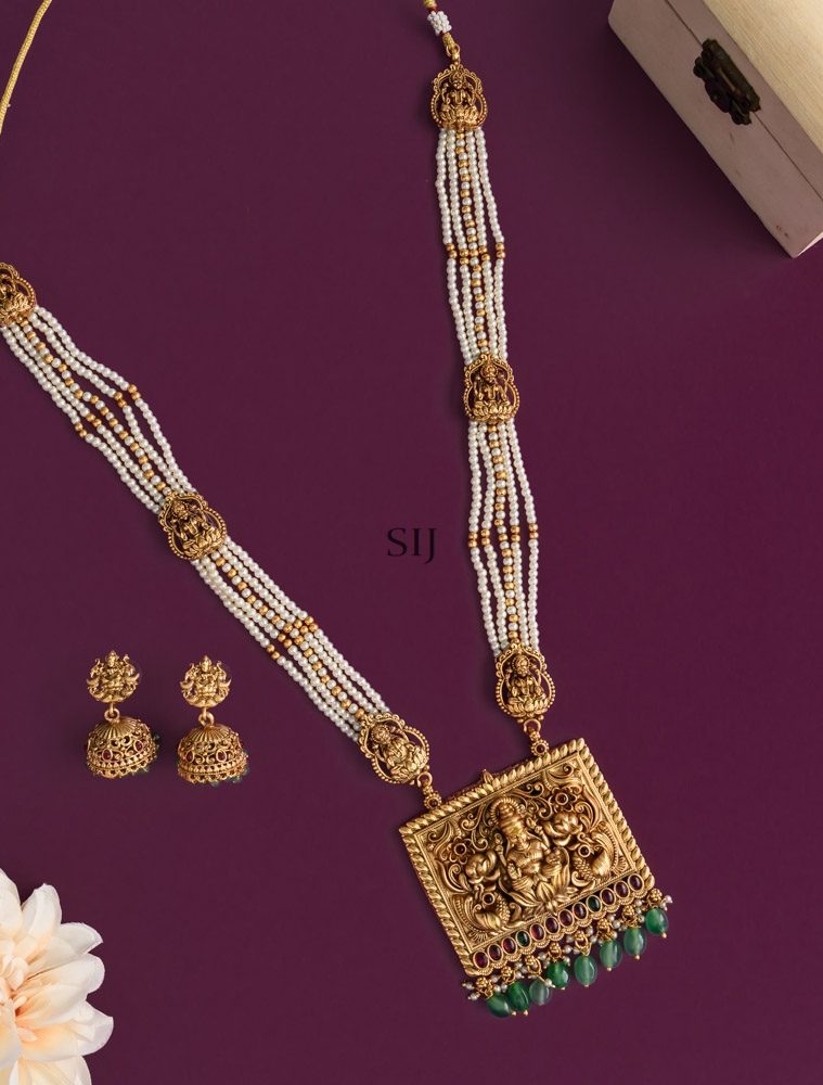 Pearl Layered Lakshmi and Ganesh Haram