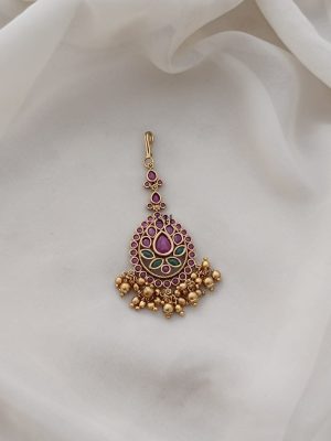 Ruby Stone Studded Maang Tikka