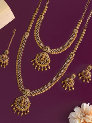 Semi Bridal AD Lakshmi Combo Set