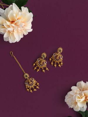 Semi Bridal AD Lakshmi Combo Set