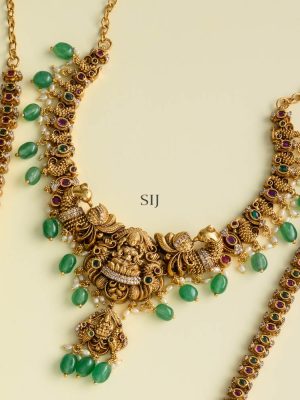 Semi Bridal Antique Nakshi Lakshmi Combo Set