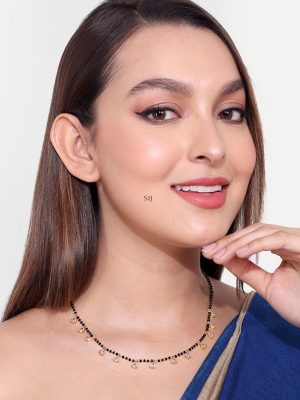 Set Of 2 Gold Finish American Diamond Mangalsutra Combo