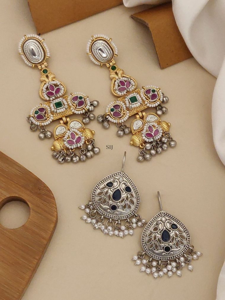 Set of 2 Gold & Silver Plated Earring Combo