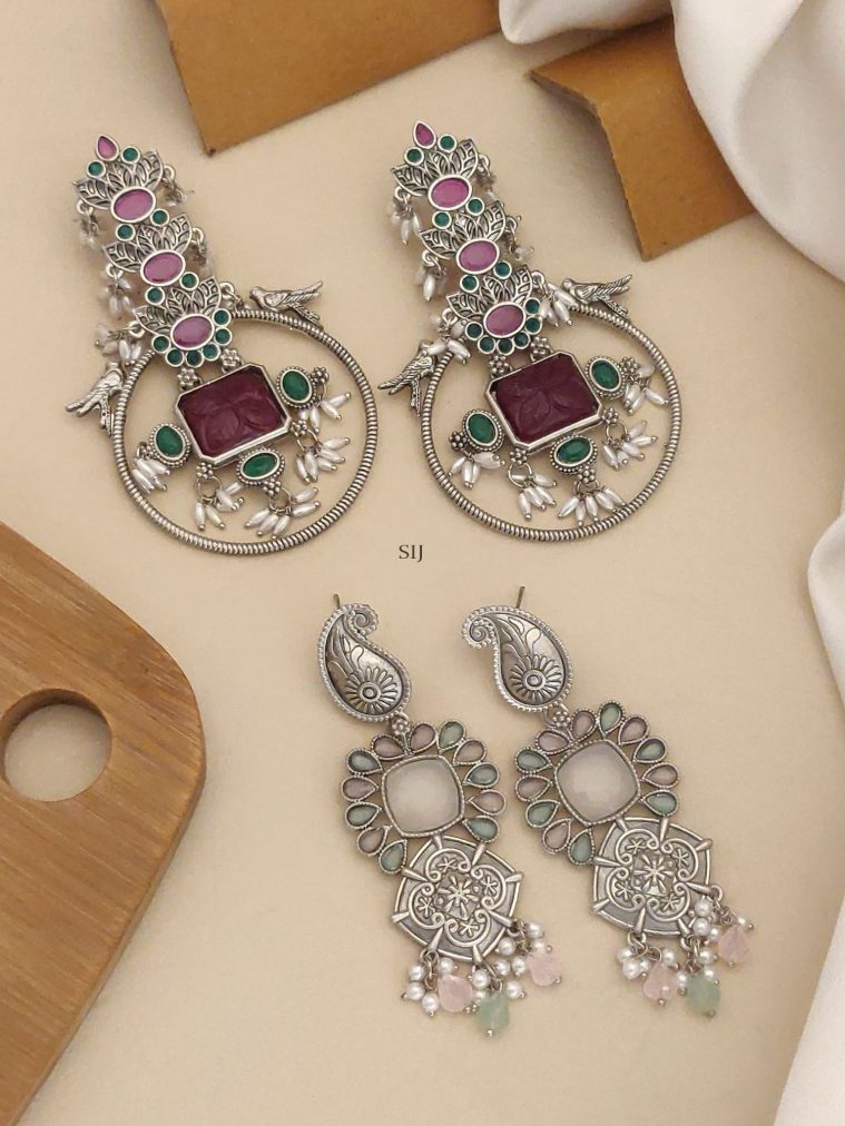 Set of 2 Gold & Silver Plated Earring Combo