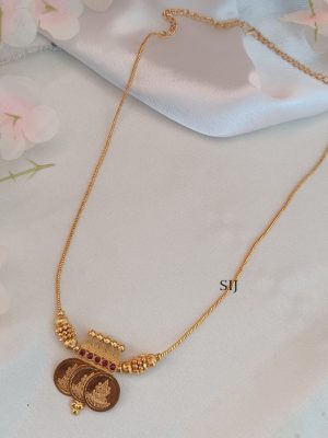 Temple Lakshmi Kasu Pendant Design Long Necklace