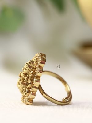 Temple Lakshmi Motif AD Stones Finger Ring