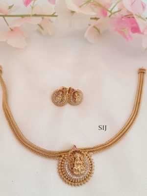 Temple Lakshmi Motif Attigai Necklace Set