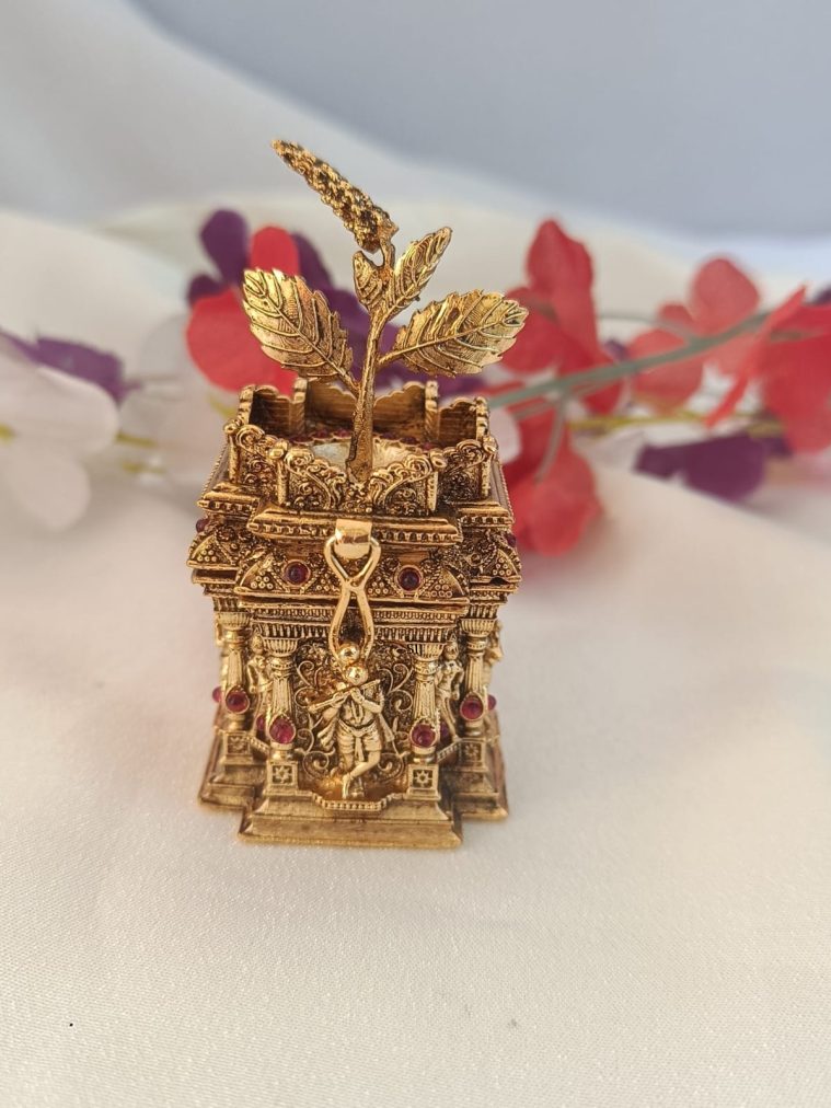 Temple Thulasi Plant Design Kumkum Box