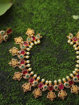 Traditional Mango Design Kasu Maala Necklace
