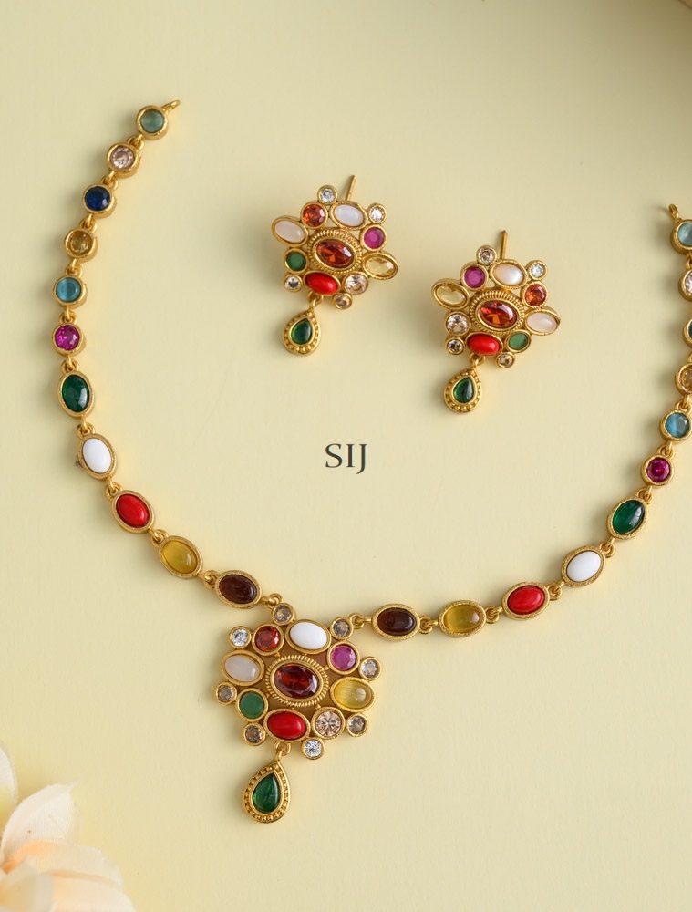 Traditional Navarathna Stone Necklace