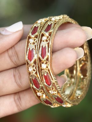 Traditional Ruby Attigai Bangles