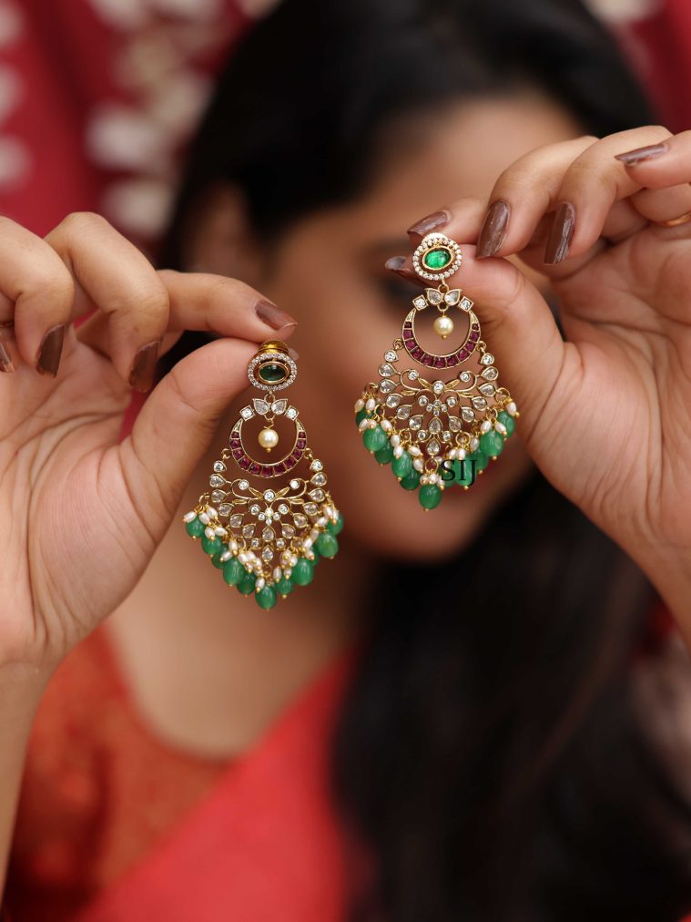 Kundan Chandbali Earrings VARIE01113