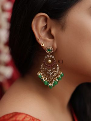 Kundan Chandbali Earrings VARIE01113
