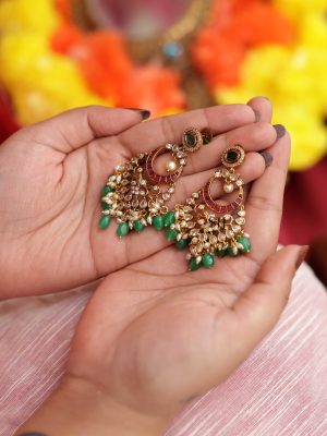 Kundan Chandbali Earrings VARIE01113