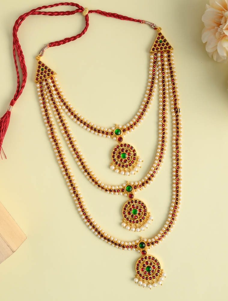 Three Layered Pearl Kemp Haram AADIL01283