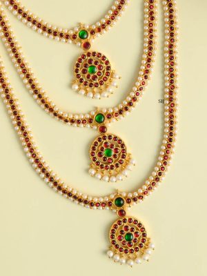 Three Layered Pearl Kemp Haram AADIL01283