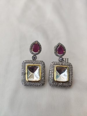 Silver Finish Earrings AKSIE00013