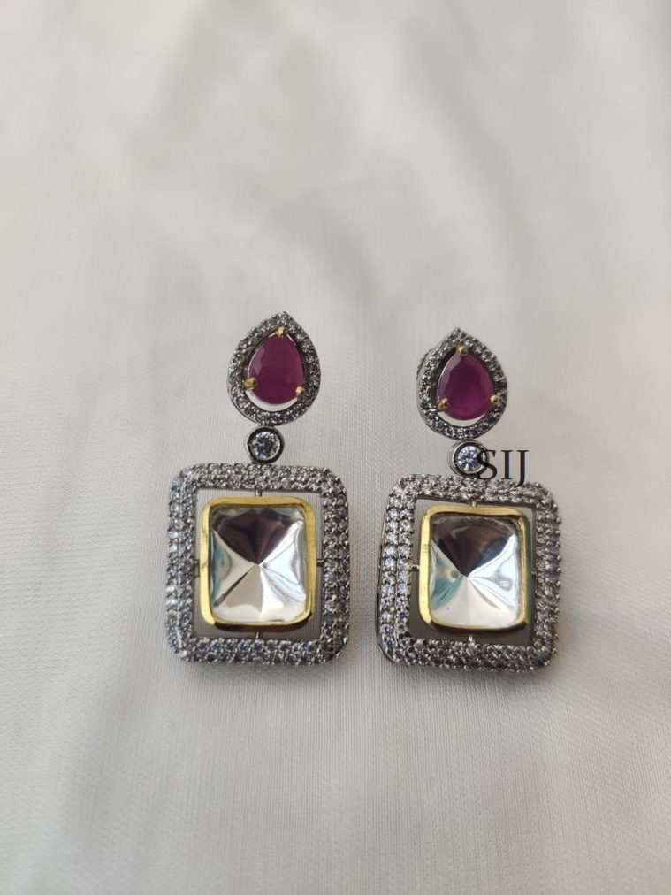 Silver Finish Earrings AKSIE00013