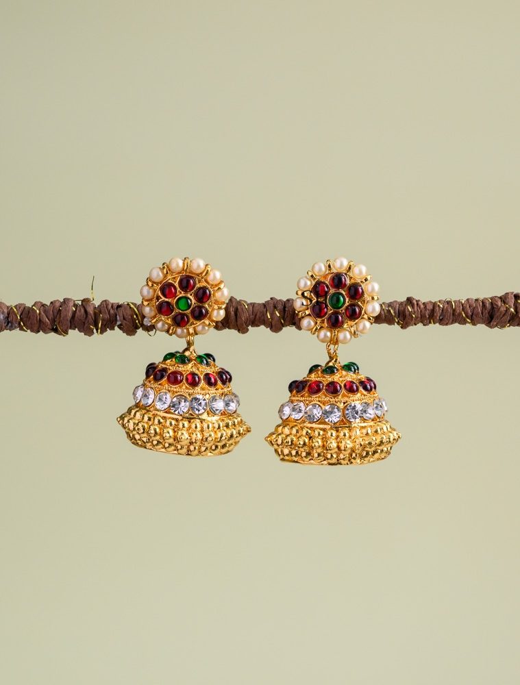 Bharatanatiyam Pearl Kemp Jhumkas AADIE01303