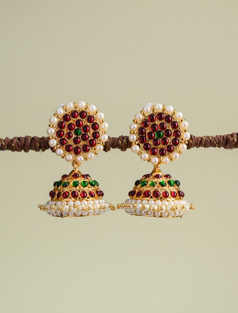Bharatanatiyam Pearl Kemp Jhumkas AADIE01304