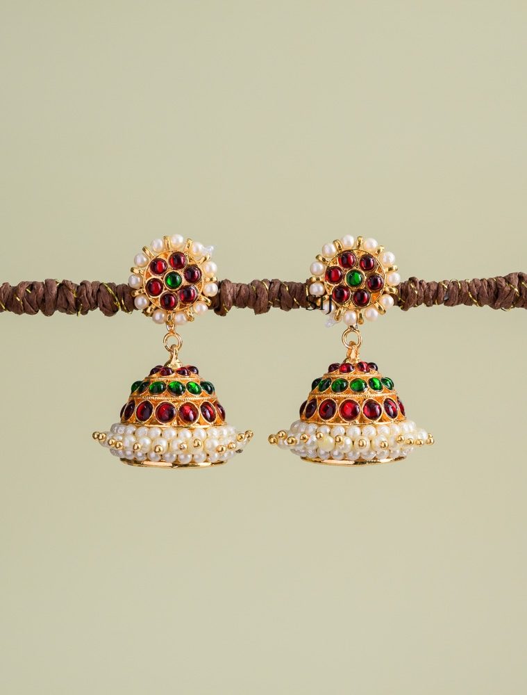 Bharatanatiyam Pearl Kemp Jhumkas AADIE01305