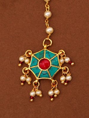 Pearl Paachi Kundan Maang Tikka ABDITK01974