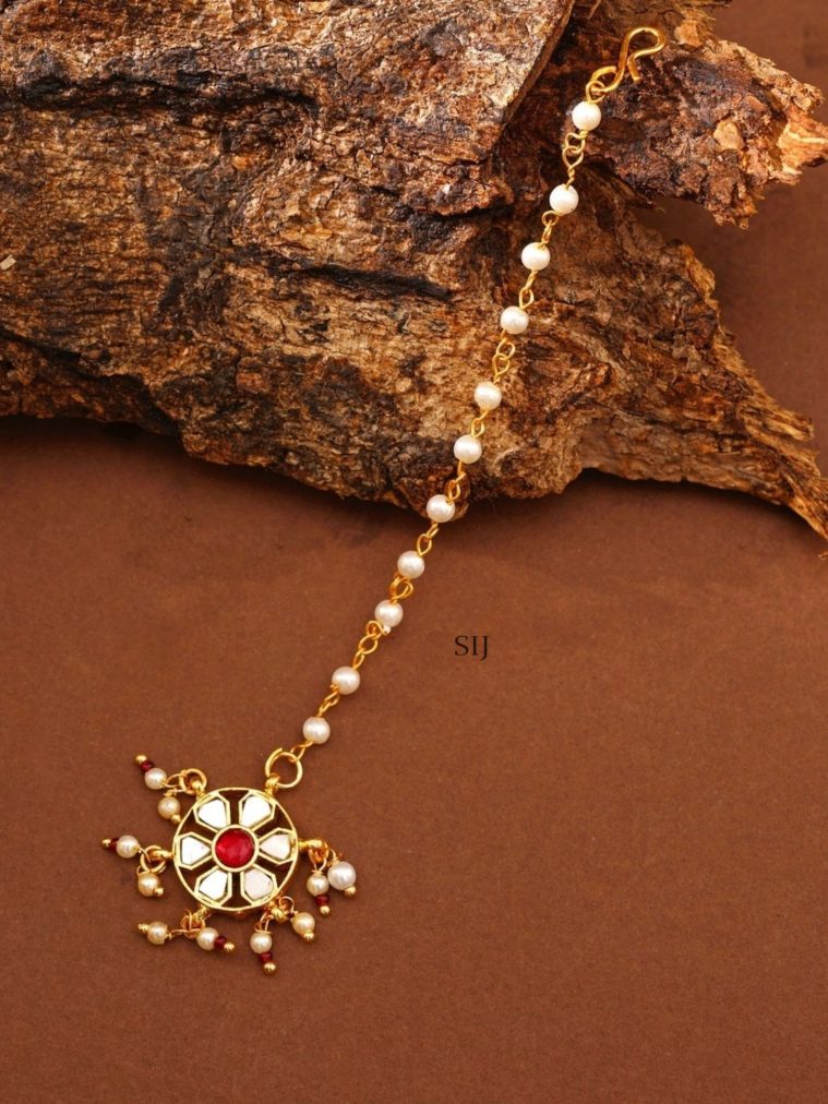 Pearl Paachi Kundan Maang Tikka ABDITK01975