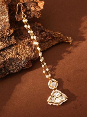 Pearl Kundan Maang Tikka ABDITK01978