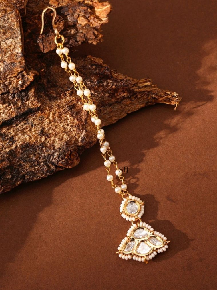 Pearl Kundan Maang Tikka ABDITK01978