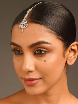 Silver Plated AD Stone Maang Tikka ABDITK01981