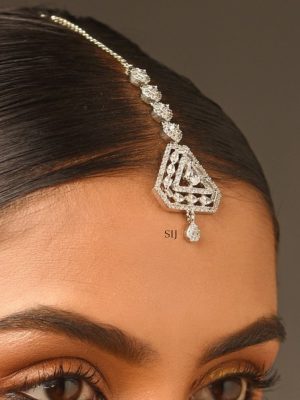 Silver Plated AD Stone Maang Tikka ABDITK01981
